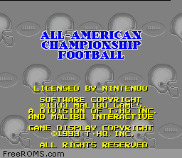 All-American Championship Football online game screenshot 1