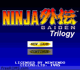 Ninja Gaiden Trilogy online game screenshot 1