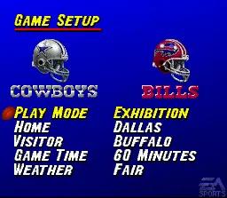 Madden NFL 95 online game screenshot 2