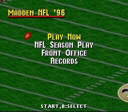 Madden NFL 96 online game screenshot 2