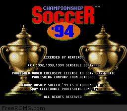 Championship Soccer '94 online game screenshot 2