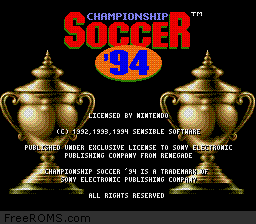 Championship Soccer '94 online game screenshot 1