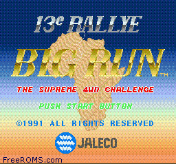 Jaleco Rally - Big Run - The Supreme 4WD Challenge game screenshot 1 Jaleco Rally - Big Run - The Supreme 4WD Challenge online game screenshot 1