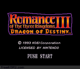Romance of the Three Kingdoms III - Dragon of Destiny game screenshot 1 Romance of the Three Kingdoms III - Dragon of Destiny online game screenshot 1