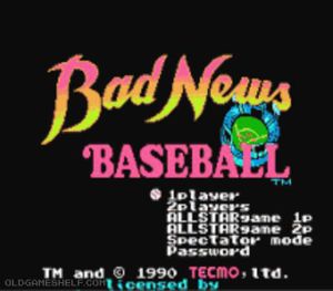 bad news baseball nes